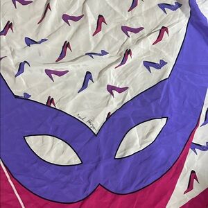 Purple and Pink Women's Shoe-Print Scarf